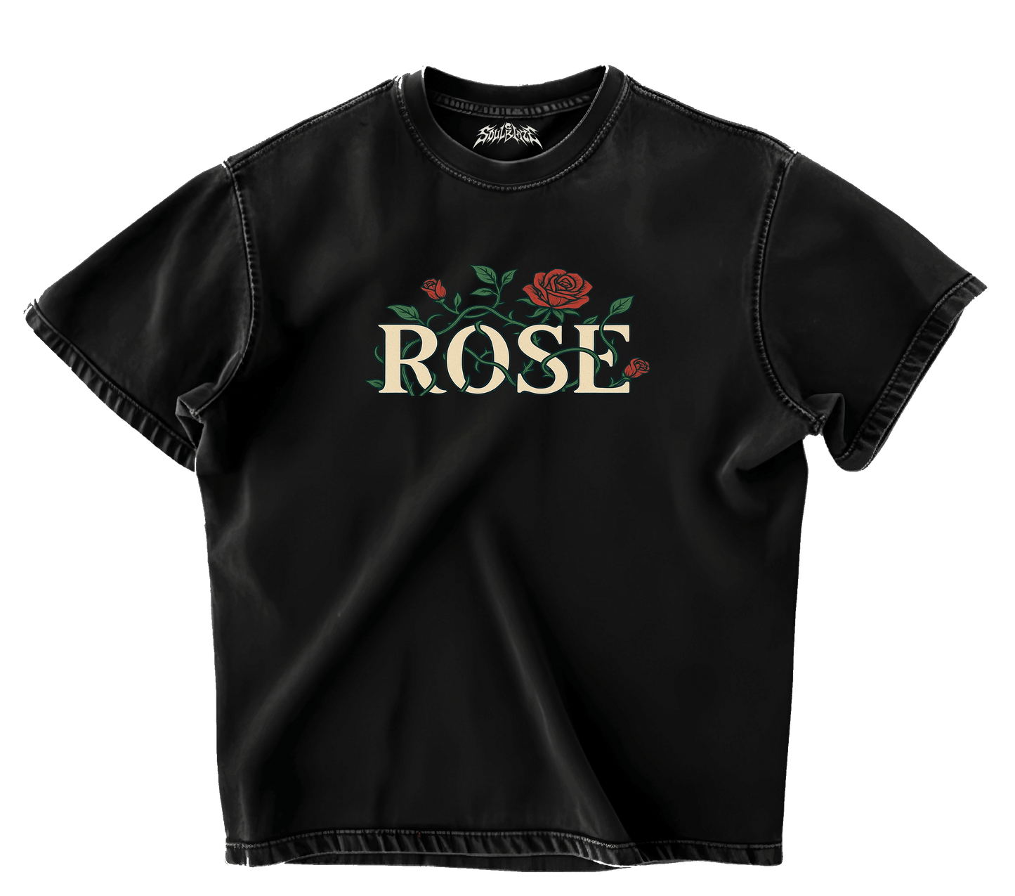 ROSES BLACK OVERSIZED T-SHIRT