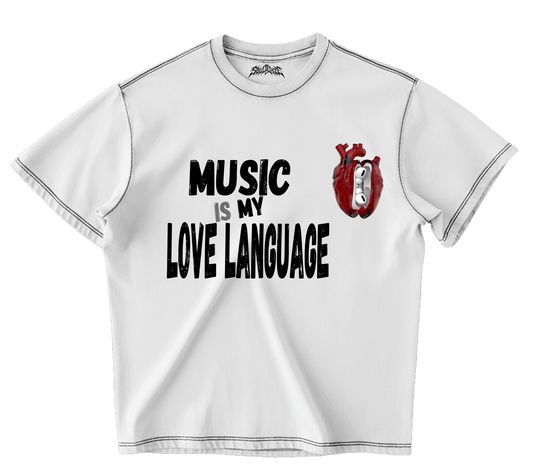 MUSIC IS ALL OVERSIZED T-SHIRT